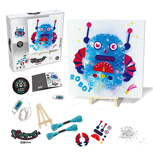 Juguetes Hechos a <span class=keywords><strong>Mano</strong></span> de Alta Calidad <span class=keywords><strong>para</strong></span> Niños, Manualidades con Luces LED, Patrón de Robot de Dibujos Animados, <span class=keywords><strong>Uñas</strong></span> con Líneas Enrolladas, Arte con Cuerda, Venta al por Mayor - Product Image 6