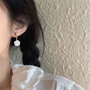 เข็มเงินเพิร์ลเพทายสำหรับผู้หญิงต่างหูแบบห้อยสไตล์หรูหราในป่าเย็น - Product Image 6