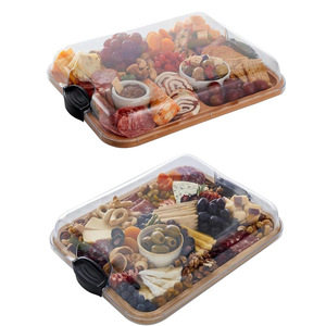 Bamboo Serving <b>Tray</b> 38.1x29x7cm Multi Compartment Food <b>Storage</b> <b>Tray</b> For Residential Use - Product Image 5