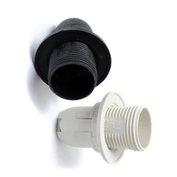 Douille de lampe rétro 250V 4A, blanc, E14, en plastique, avec anneau, douille à demi-filetage