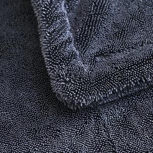 Chiffon de nettoyage en microfibre double face super absorbant, tissu épais tressé pour lavage de voiture, imprimé - Product Image 4