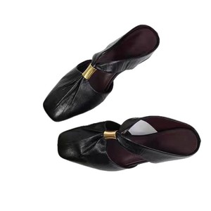<span class=keywords><strong>Sandales</strong></span> compensées coréennes rétro plissées à plateforme intérieure et bout fermé pour femme, style mode, à enfiler, pour l'extérieur - Product Image 5