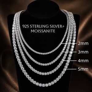 Price Hip Hop Moissanite Necklace 925 Sterling Silver <b>Iced</b> <b>Out</b> 2mm 3mm 4mm Moissanite Tennis <b>Chain</b> Necklace - Product Image 1