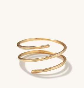 Anillo espiral de dos tonos 925 joyería de moda llena de plata y oro - Product Image 4