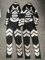 Costume de danse lumineux LED pour discothèque, bar, fête, avec bureau en acrylique, costume de robot lumineux, vêtements de scène, danse