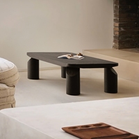 Table basse rectangulaire en bois de chêne noir de luxe moderne, fabrication OEM, pour la maison, l'hôtel, l'appartement, la villa, le bureau