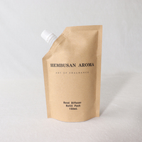 Sac biodégradable de bec de recharge de liquide recyclable en papier kraft imprimé personnalisé écologique pochettes pour 500ml et 1L