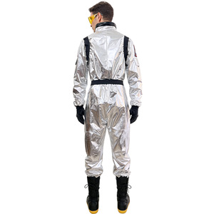 Costume d'astronaute unisexe Yi Xiaoyi en argent, combinaison pour adulte pour fête d'Halloween, spectacle, avec gants et bottes - Product Image 4