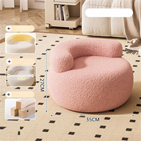 Moderne Offre Spéciale pas cher minimaliste chambre d'hôtel doux canapé chaise peluche de tissu tufté simple petit tabouret blanc rose noir gris