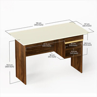 Table d'étude en bois Amalet au design haut de gamme de couleur marron et beige