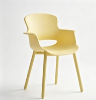 Chaise de salle à manger moderne en plastique légère et portable avec accoudoirs et dossier ergonomique, empilable, imperméable, pour la maison, le bureau et l'école