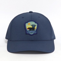 Casquettes de baseball pour hommes à visière incurvée, 6 panneaux, imperméables, bleu marine, avec logo tissé personnalisé, design populaire, pour la randonnée en extérieur