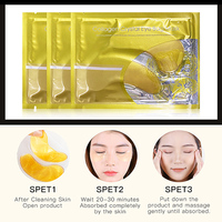Patchs pour les yeux en gel hydrogel à marque privée, masque coréen anti-cernes en cristal, patchs pour les yeux au collagène et or 24K