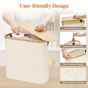 Foldable Basket Organizer for Bathroom Holds 9 Mega/12 Regular Rolls <b>Waterproof</b> Toilet Paper Holder <b>Storage</b> <b>Box</b> - Product Image 4