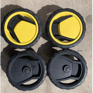 Roues pour nettoyeur haute pression Krcher, 4 pièces, en plastique jaune et noir, pour machine de lavage de voiture K2 K3 K4 K5 - Product Image 1