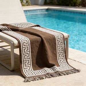 Groot modern luxe jacquard strandlaken van 100% katoen, ademend, met kwastjes, tropisch garenverfd, gratis designkwaliteit. - Product Image 6