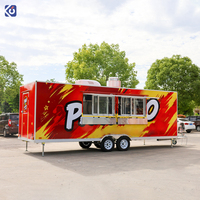 CAMPTRL Remorque de camion-restaurant portable entièrement équipée, chariot mobile pour glaces et snacks, kiosque à café, conteneur à pizza, cuisine mobile