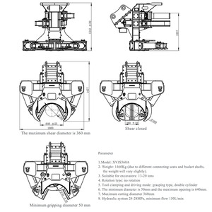 XUVOL Foresterie Feller Buncher Têtes de débardage forestier à double cylindre, grappin rotatif pour bûches, cisaille à arbres - Product Image 5