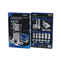 Support de refroidissement multifonctionnel TP5-5505 avec dissipation thermique et éclairage RGB pour PS5 Slim Pro DE UHD, station de charge pour manettes de jeu