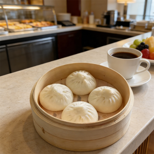 Ensemble de raviolis chinois artificiels en plastique pour cuisson à la vapeur, 4 Xiaolongbao réalistes à motif cœur, matériaux de qualité supérieure, cuisine traditionnelle - Product Image 4