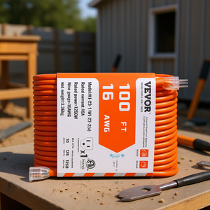 Câble d'extension VEVOR 100 pieds 16 AWG 10A 1250W 3 broches robuste pour usage extérieur et intérieur - Product Image 2