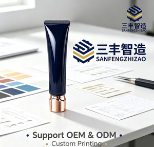 Luxury Black LDPE Essential Oil Cosmetic Squeeze Tube with Gold Electroplated Screw Cap - Product Image 3