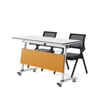 Tables et chaises de salle de formation personnalisées Table pliante rectangulaire en bois avec roulettes