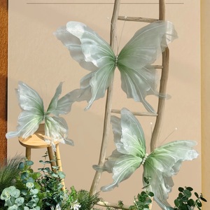 LANJO Giant Pink Organza Butterfly For Wedding Backdrop Whimsical Large Fabric Mesh Wall Decor For Nursery Baby Shower Supplies - Product Image 6