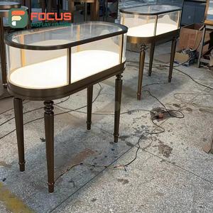 High-End Retail Jewelry Display Cabinet Modern Wooden Glass LED Lighting Metal Boutique Showcase Interior Display Stand - Product Image 1