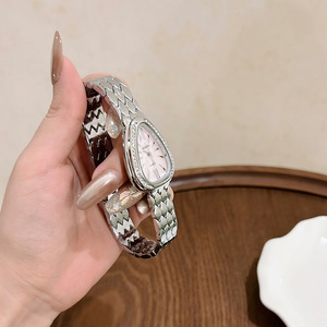 <span class=keywords><strong>Montre</strong></span> à quartz en alliage tendance avec cadran à aiguilles, tête de serpent, résistante à l'eau 30M, cadran rose vif pour femme - Product Image 5