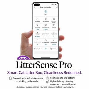 Caixa de Areia Inteligente Automática para Gatos com Controle por APP, Autolimpante, à Prova de Respingos, Capacidade de <span class=keywords><strong>70L</strong></span>, Material ABS, Sanitário para Gatos para Mães Gatas - Product Image 5
