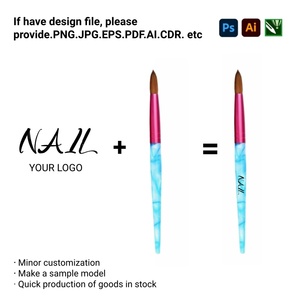 Herramienta de Manicura para Arte de Uñas DIY, <span class=keywords><strong>Pincel</strong></span> de Uñas Acrílico <span class=keywords><strong>Kolinsky</strong></span> de Alta Calidad con Mango de Cristal - Product Image 4