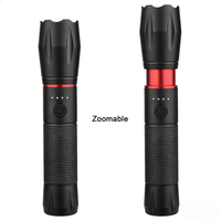 Lampe torche LED puissante de 10 W avec affichage de puissance, zoom, rechargeable par USB-C, lampe torche tactique pour la chasse et le camping