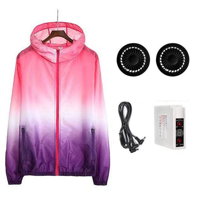 Low Noise Portable Light UV Protect Colorful Air Conditioner Outdoor Construction Workers Cooling Fan Vest Summer Cooling Jacket