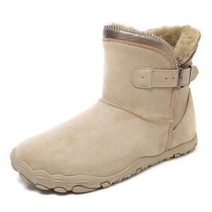 Bottes d'hiver unisexes, bottines à bout rond en daim synthétique, doublure en fourrure, semelle extérieure en caoutchouc antidérapante, semelle intermédiaire en EVA chaude - Product Image 5