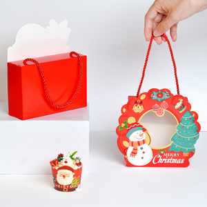 Venta al por mayor 2025 nuevo paquete de regalo de Navidad caja de papel para pasteles galleta caja de embalaje con ventana de PVC transparente y ventana - Product Image 2