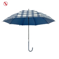 YS-1132 Parapluie Droit Style Japonais Fourniture d'Usine Poignée PU Tissu à Carreaux UPF50 Utilisation Soleil & Pluie Ouverture Automatique Parapluie Haut de Gamme