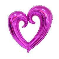Grand ballon géant en aluminium de 40 pouces en forme de cœur creux pour décorations de mariage, anniversaire, Saint-Valentin, Thanksgiving, enterrement de vie de jeune fille