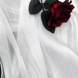 Stock de crêpe brillant scintillant tissu de mousseline de soie de polyester recyclé transparent plissé tulle <span class=keywords><strong>voile</strong></span> vêtement de mariage - Product Image 6