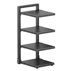 Kitchen Single-Sided Multi Layer Adjustable Cookware Rack Under Counter Cabinet Organizer For Pots Lids <b>Microwave</b> <b>Storage</b> - Product Image 5