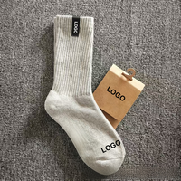 Chaussettes de sport personnalisées pour hommes, en coton, avec logo imprimé et brodé, pour le cyclisme et le basketball, avec grip.
