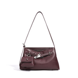 Bolso de Hombro de Moda para Mujer, de Cuero Auténtico, Estilo Vintage, con una Sola Correa, Cierre de Cremallera y Múltiples Bolsillos - Product Image 5