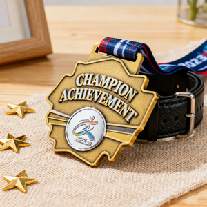 Fabricante de medallas y trofeos de recuerdo de latón, logotipo de medallas personalizado, esmalte suave, deporte, Maratón, cinta de medalla para correr - Product Image 3