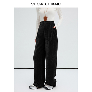 VEGA CHANG <span class=keywords><strong>Berserk</strong></span> – Nouveauté Automne 2026 – Pantalon Trompette Femme en Velours Style Pyjama – Vintage, Taille Haute Élastique, Coupe Cheville - Product Image 2