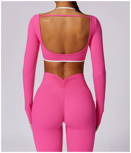 Ensemble de leggings <span class=keywords><strong>sexy</strong></span> de yoga taille haute avec scrunch pour femmes, vêtements de sport, fitness, gym et yoga - Product Image 3