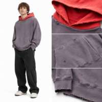 Sudadera con Capucha de Alta Calidad sin Cordones, Gruesa de Forro Polar, Holgada, Personalizada, 360 g/m², Corta, Tallas Grandes para Hombre
