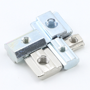 Équerre en T nickelée/zinguée avec boulon coulissant à ressort à bille, série 20/30/40/45, en acier au carbone pour profilés en aluminium - Product Image 1