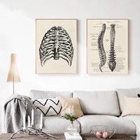 Affiche Murale Médicale d'Anatomie Humaine, Tableau Vintage du Squelette Musculaire, Impression sur Toile Nordique, Peinture Éducative, Décoration Moderne