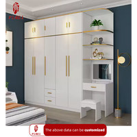 Blanc personnalisé d'usine avec combinaison de coiffeuse Appartement Hôtel Résidentiel Armoire entière Armoire Mobilier de maison Design