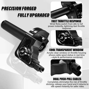 Poignée de gaz universelle en aluminium CNC 7/8 pouces, câble double poussée-tirée avec fenêtre transparente pour moto tout-terrain, VTT, motocross 110-650cc - Product Image 3